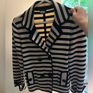 J crew navy and white stripped jacket
